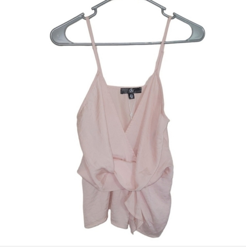 Missguided Light Pink Ruffle Scrunch Tank Women's Size 0